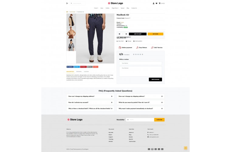 2021 Fashion Light and fast OpenCart Theme
