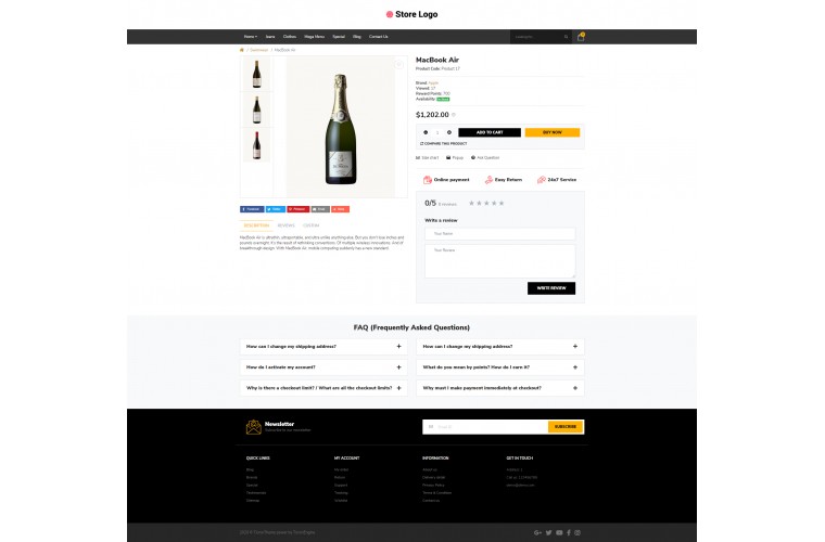 Liquor Pro Clean responsive OpenCart Theme