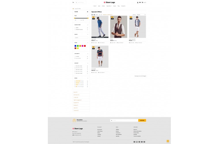 Fast Clothing Advanced Opencart theme