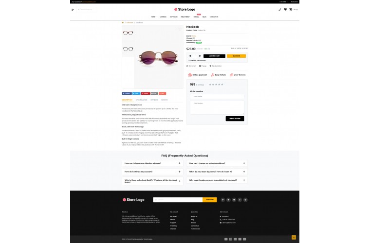 Sellegance Optical Responsive and Clean OpenCart Theme