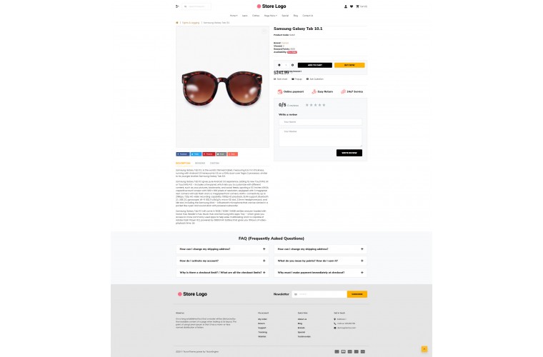 2021 Optical Light and fast OpenCart Theme