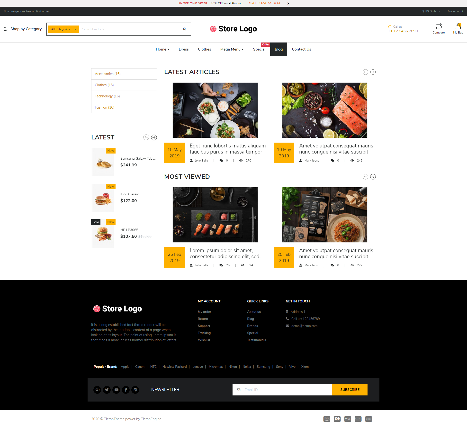 NUVO - Cafe and Restaurant Opencart 3 Multipurpose theme