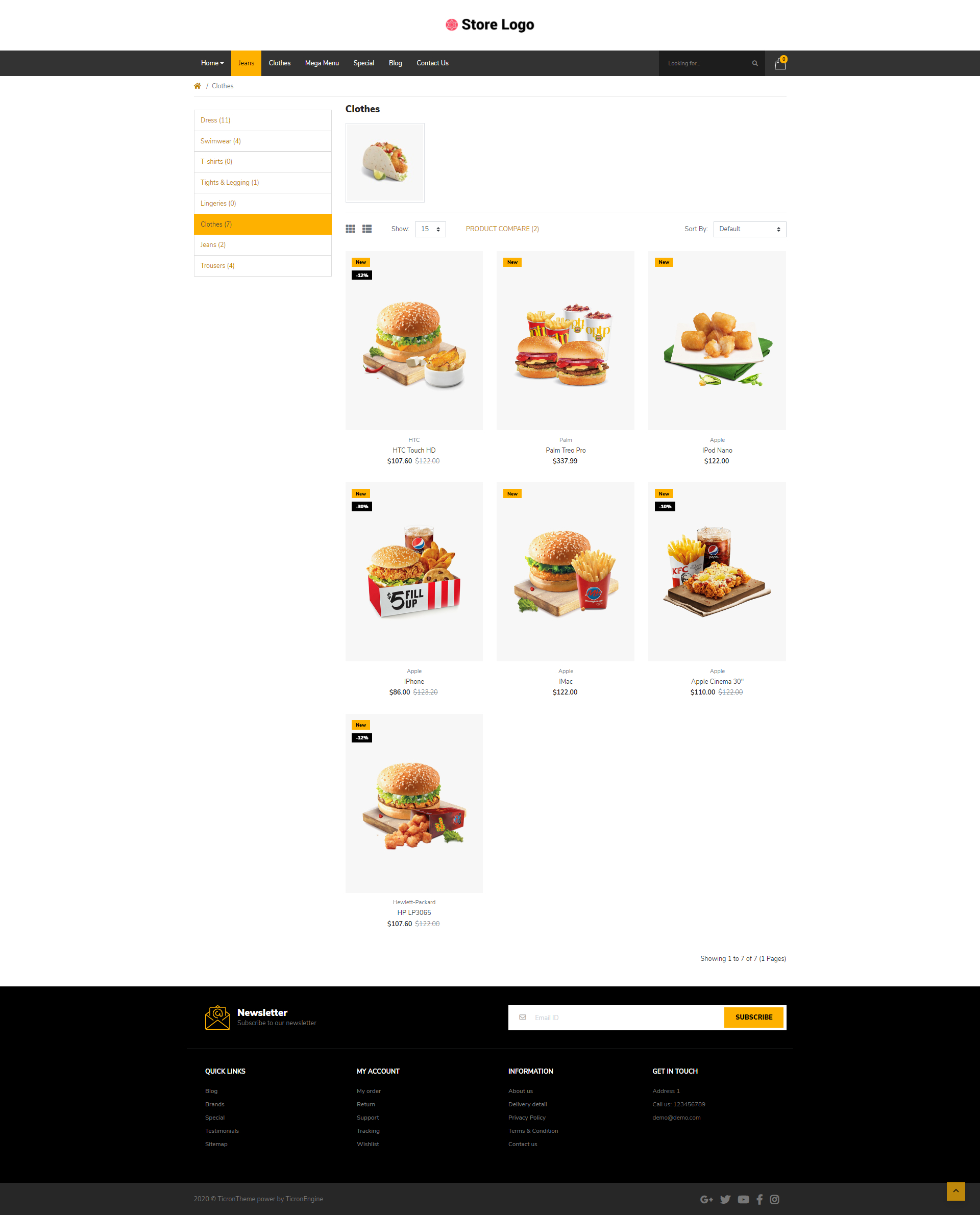 Food Pro Clean responsive OpenCart Theme
