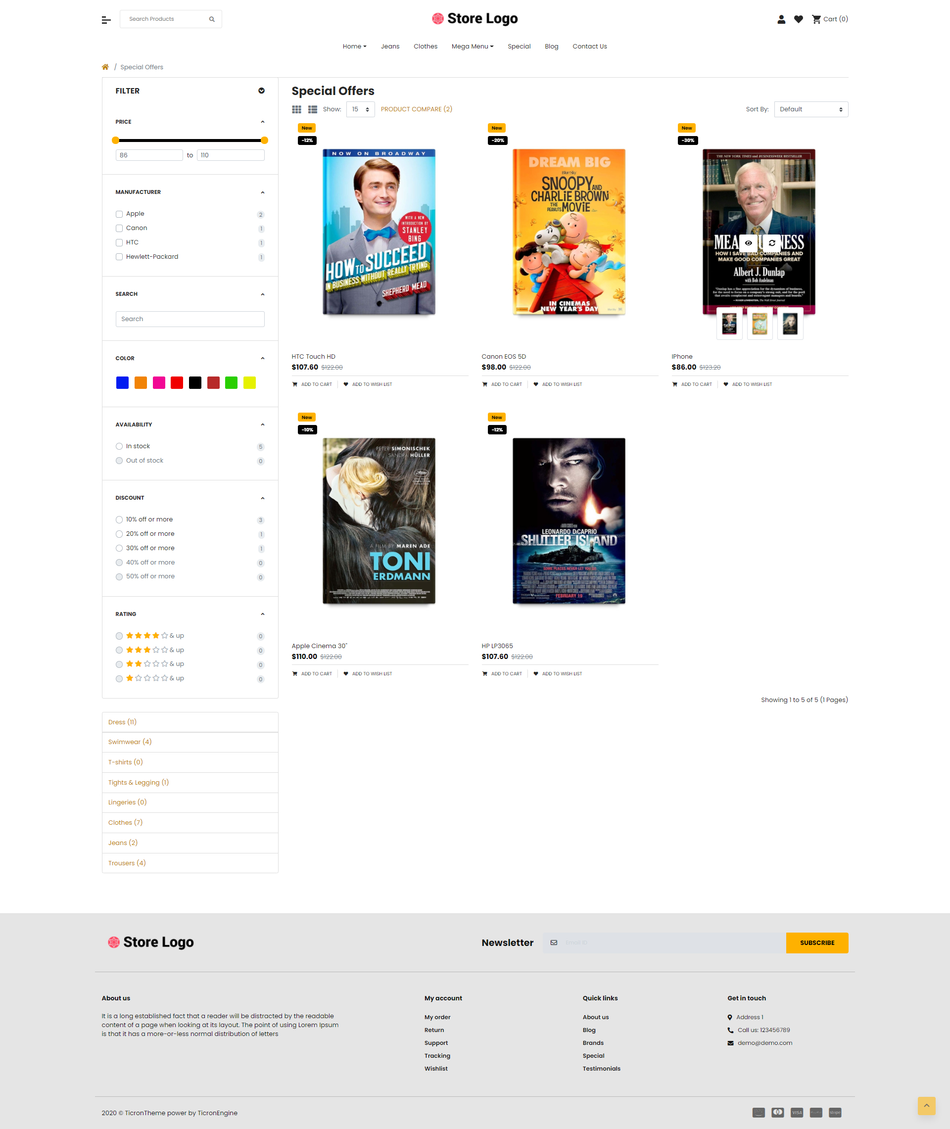 2021 Books Light and fast OpenCart Theme