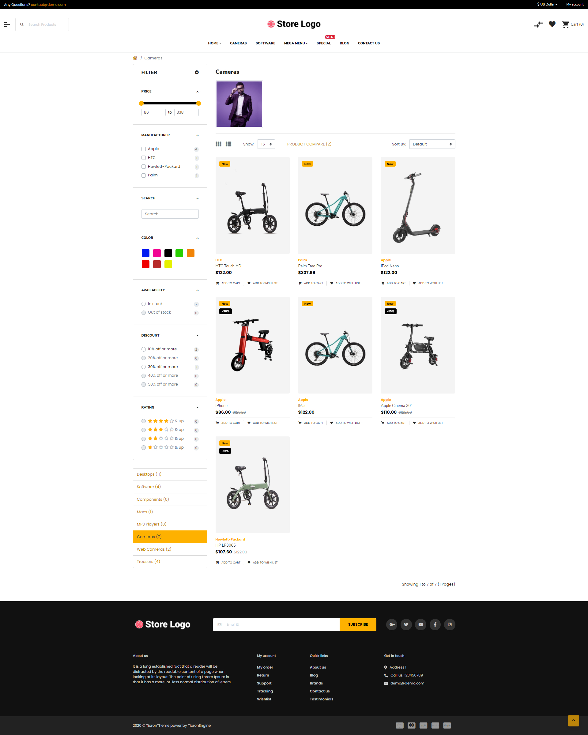 Sellegance Electric bike Responsive and Clean OpenCart Theme