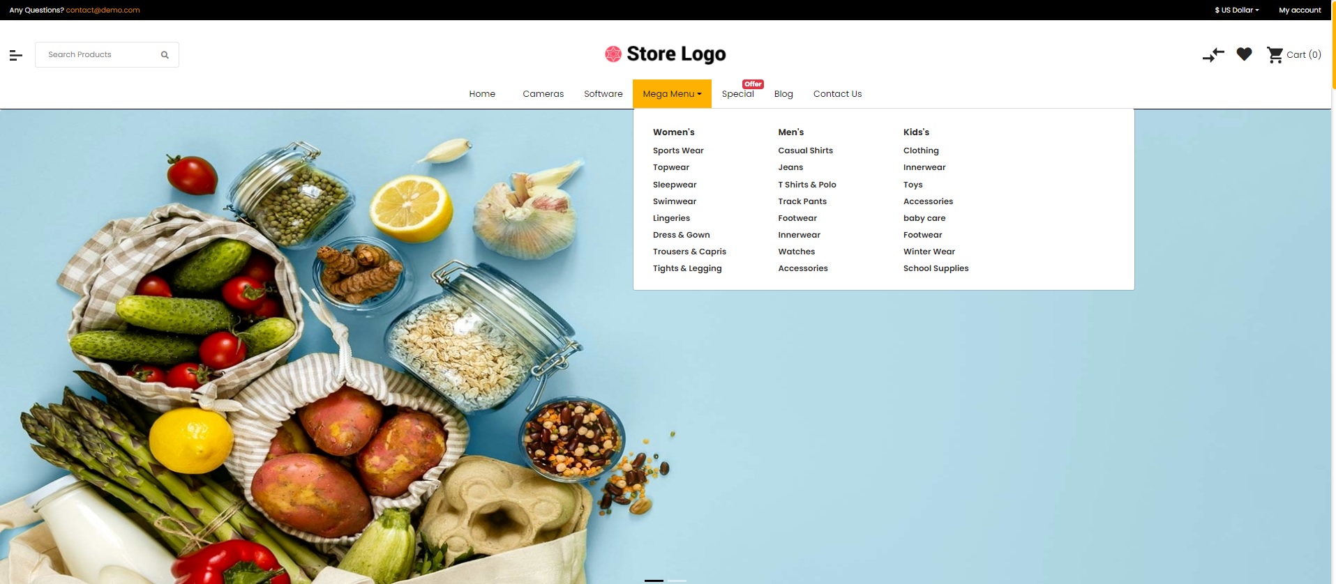 Sellegance Grocery Responsive and Clean OpenCart Theme