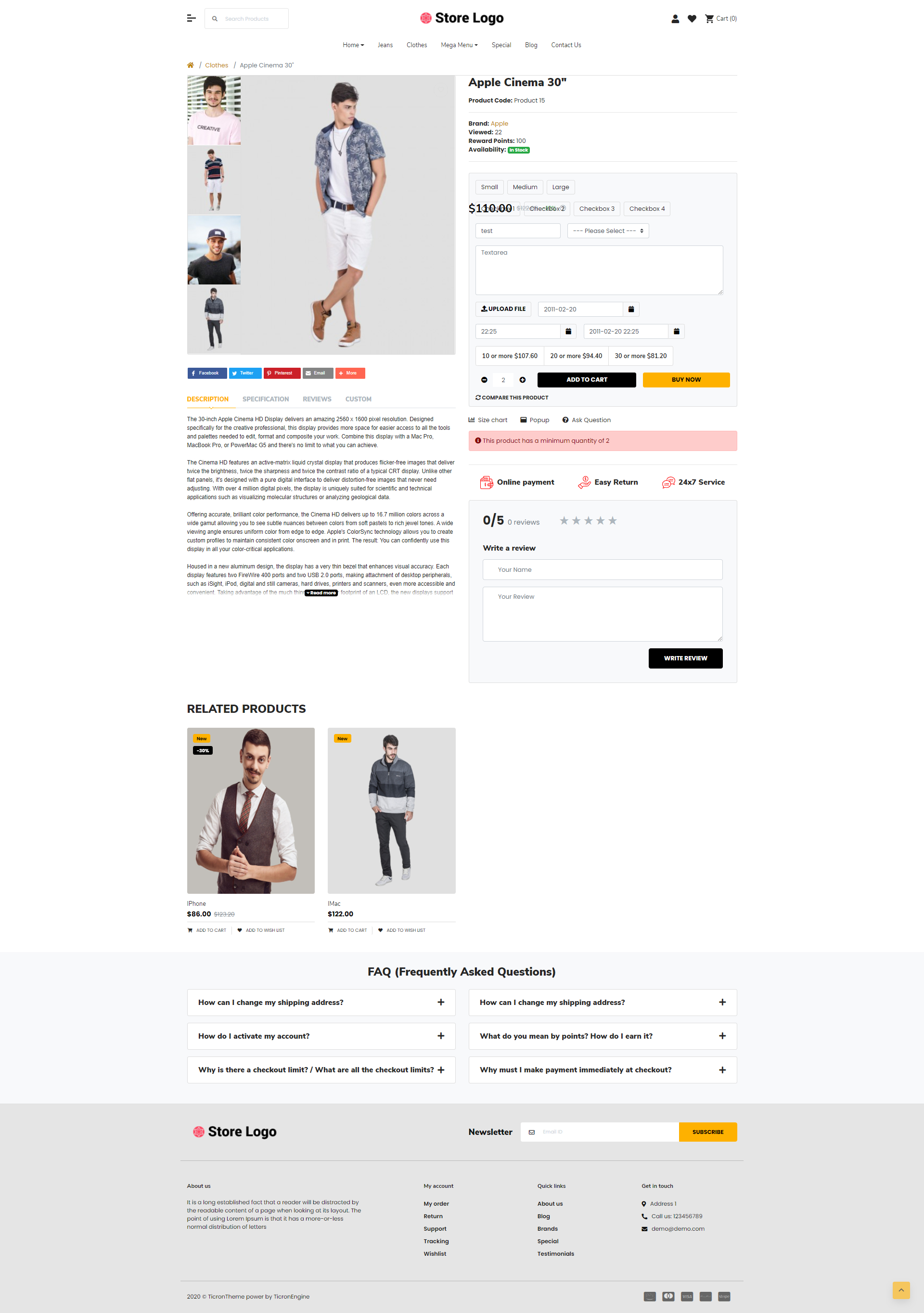 2021 Clothing Light and fast OpenCart Theme