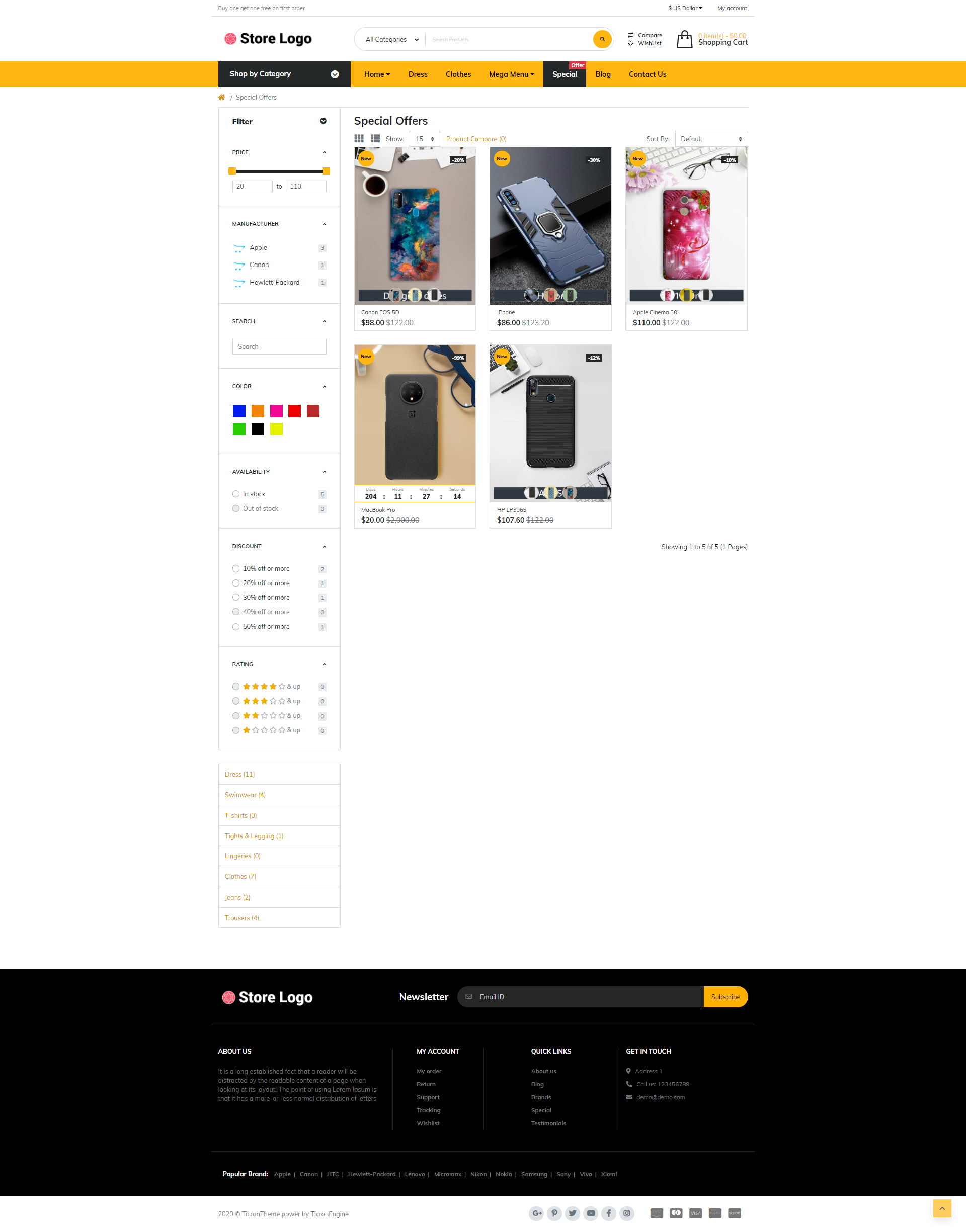 Grand Mobile case Opencart fully responsive theme