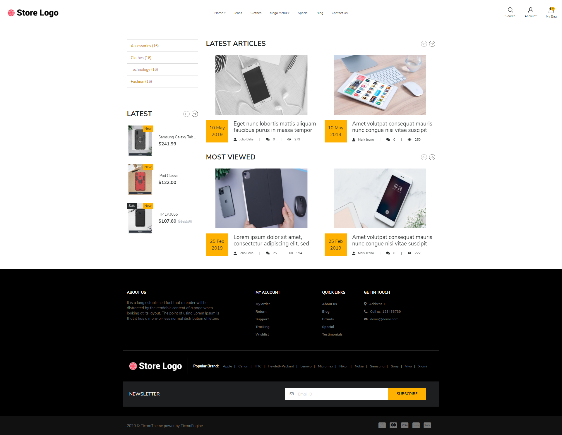Cover store Advanced opencart theme
