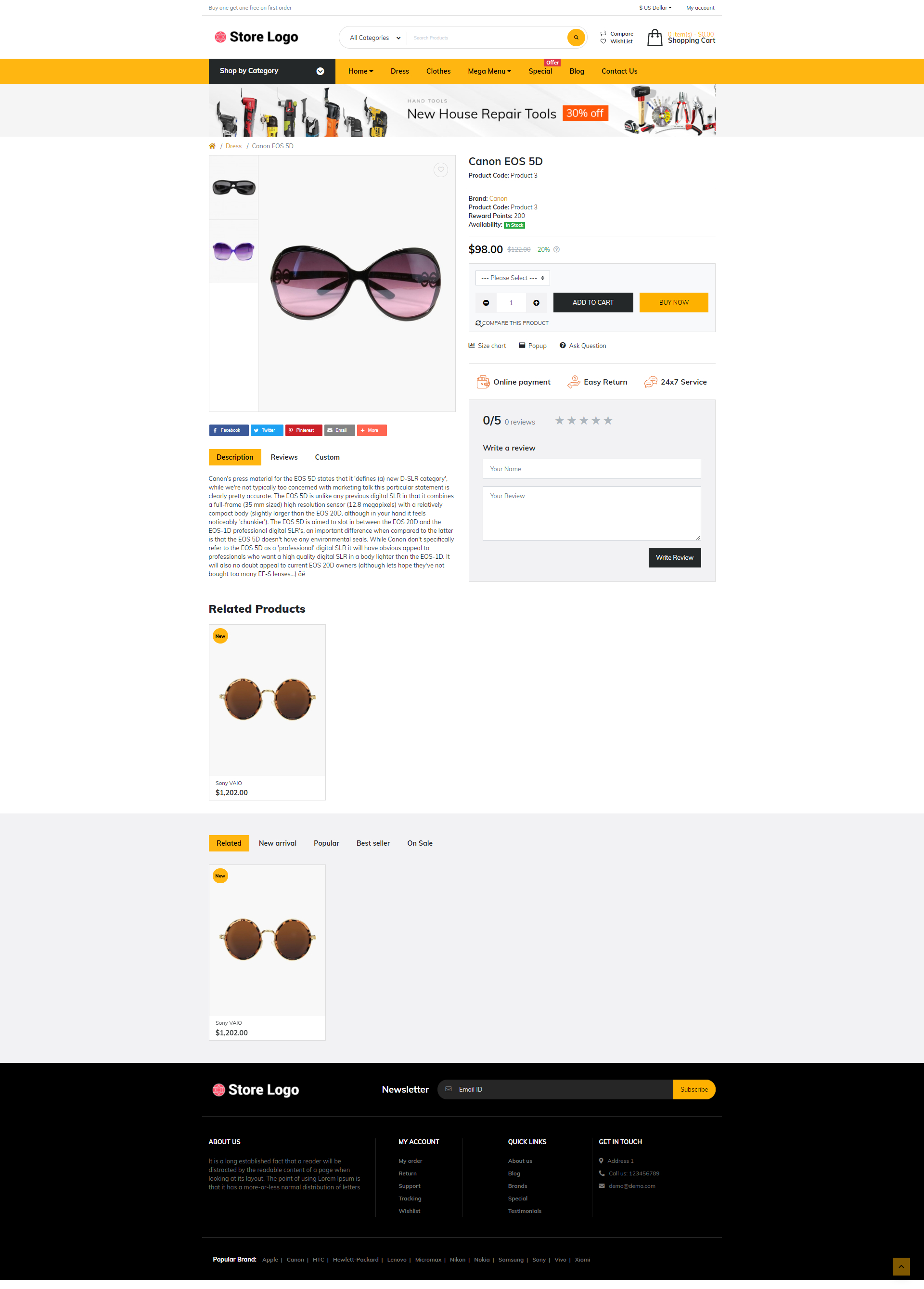 Grand Optical Opencart fully responsive theme