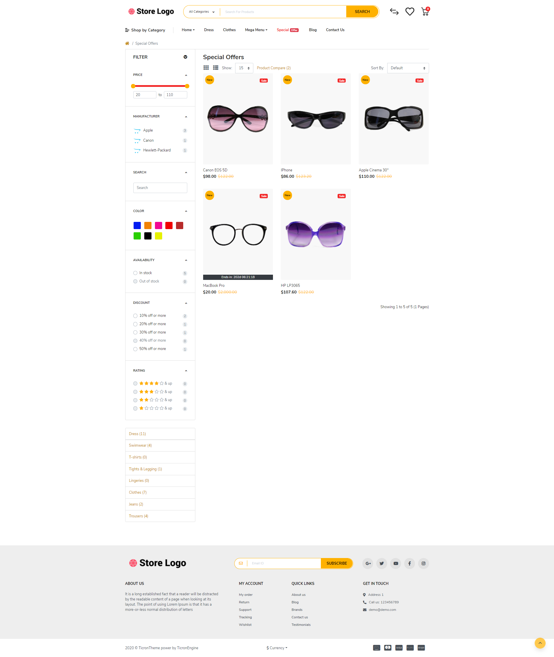 Optical Spects Opencart 3 opencart 4 Responsive theme