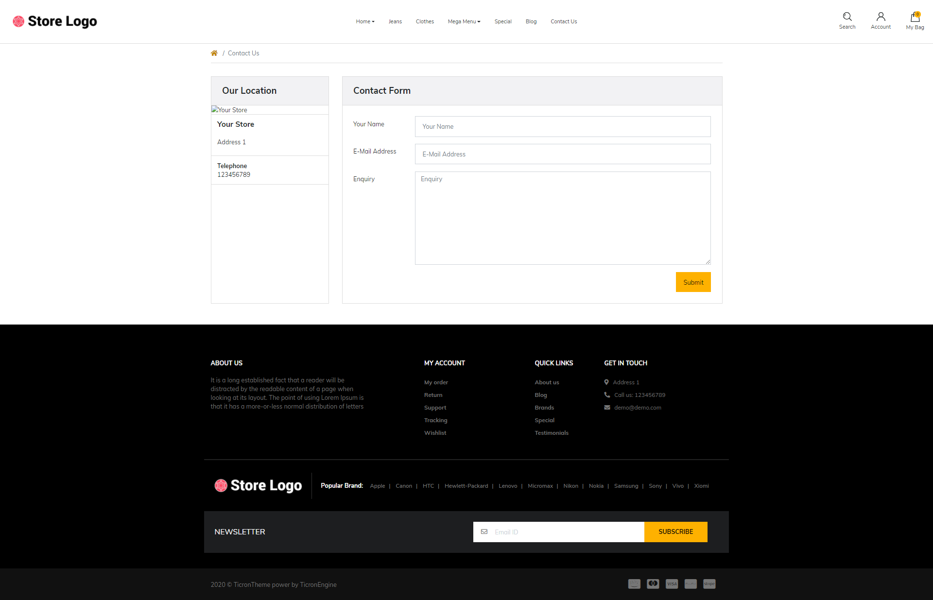 Spects store Advanced opencart theme