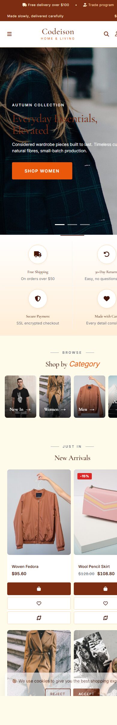Warm-First OpenCart Theme for Fashion Brands - Apparel Classic screenshot 6