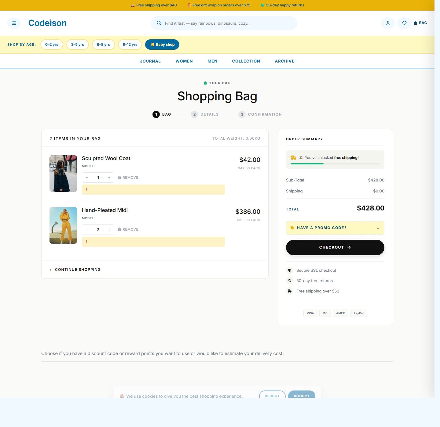OpenCart 4 Fashion Template - Apparel Editorial with Bright Header screenshot 4