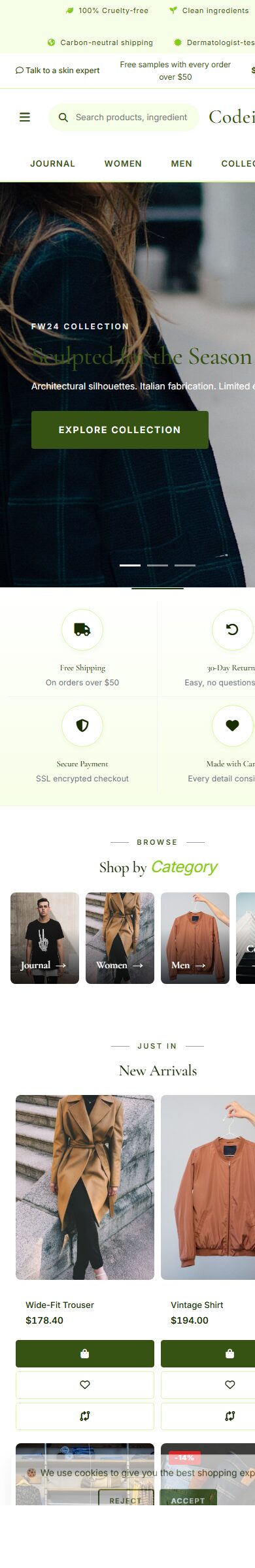 Clean Fashion Theme for OpenCart 4 - Apparel Editorial Edition screenshot 6