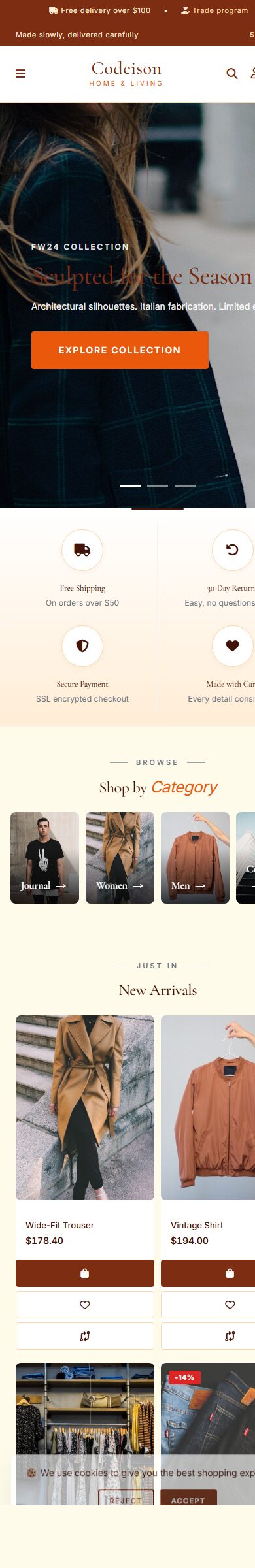 Premium Fashion Theme for OpenCart 4.1 | Apparel Editorial Warm screenshot 6