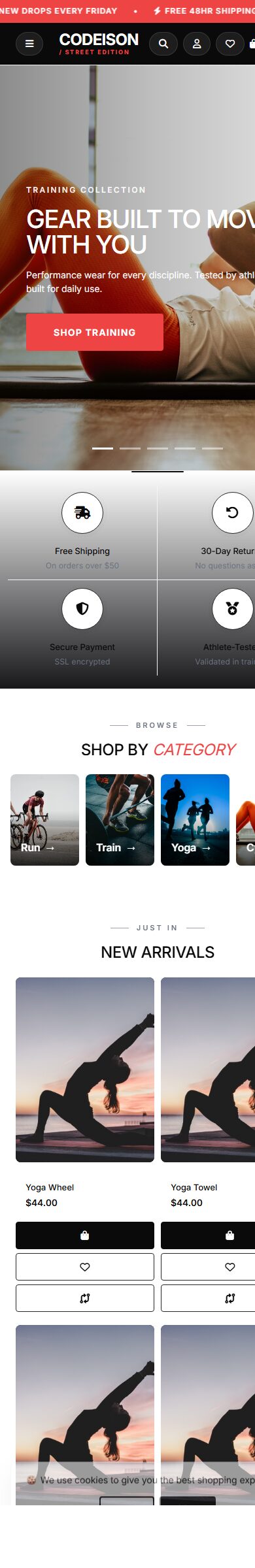 OpenCart 4 Sportswear Template - Athleisure Bold with Street Header screenshot 6