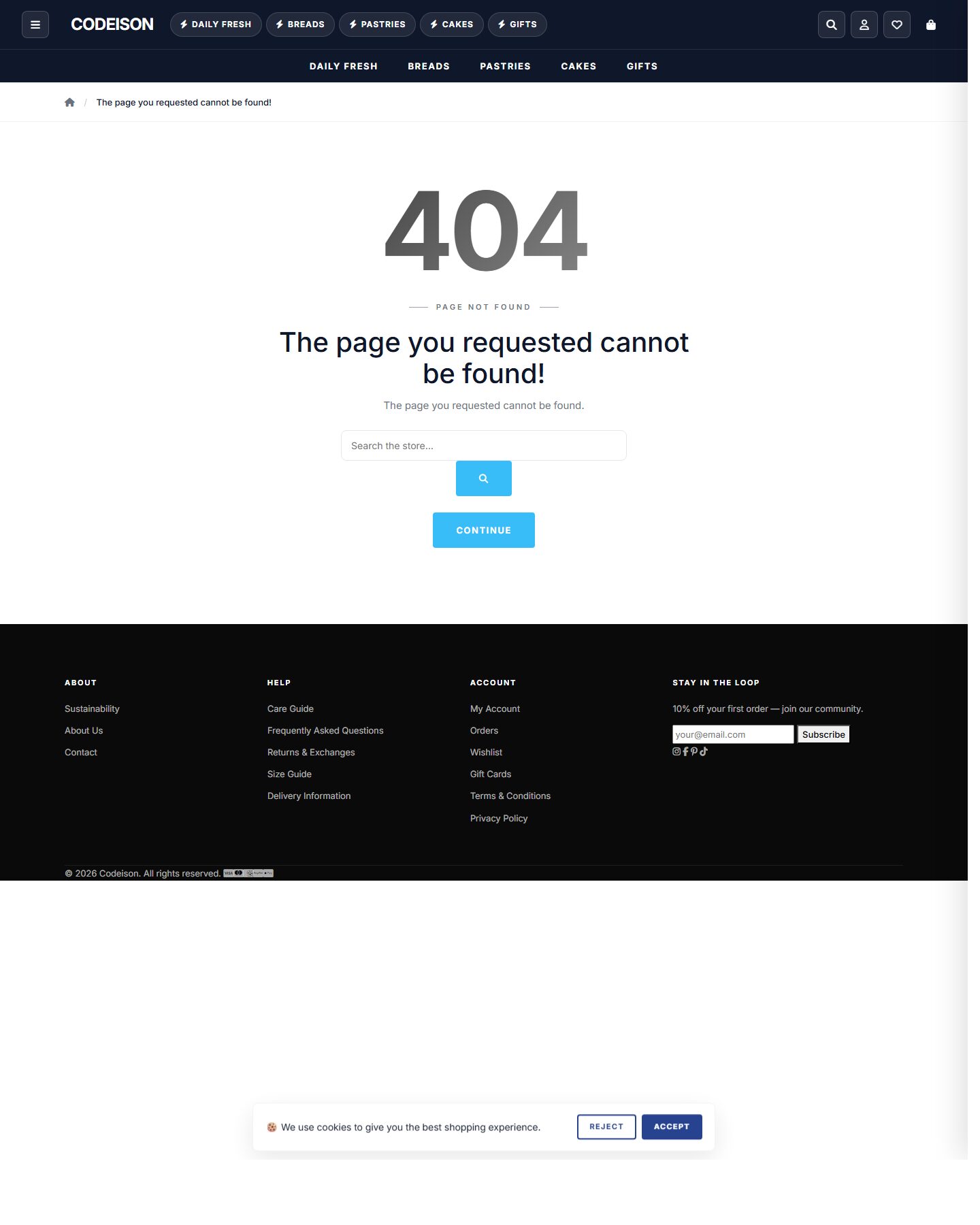 Mobile-First Food OpenCart Theme - Bakery Artisan/Bold screenshot 2