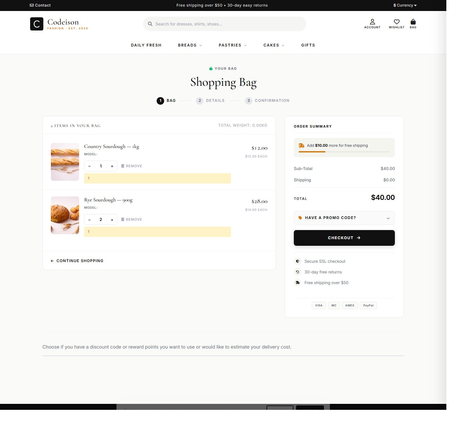 Food Storefront Theme - Bakery Artisan/Classic for OpenCart 4 screenshot 4