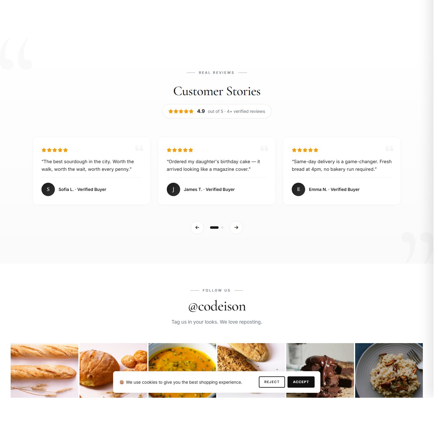 Food Storefront Theme - Bakery Artisan/Classic for OpenCart 4 screenshot 5