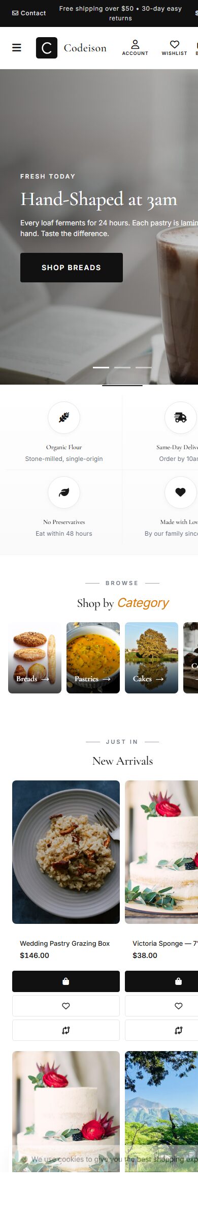 Food Storefront Theme - Bakery Artisan/Classic for OpenCart 4 screenshot 6