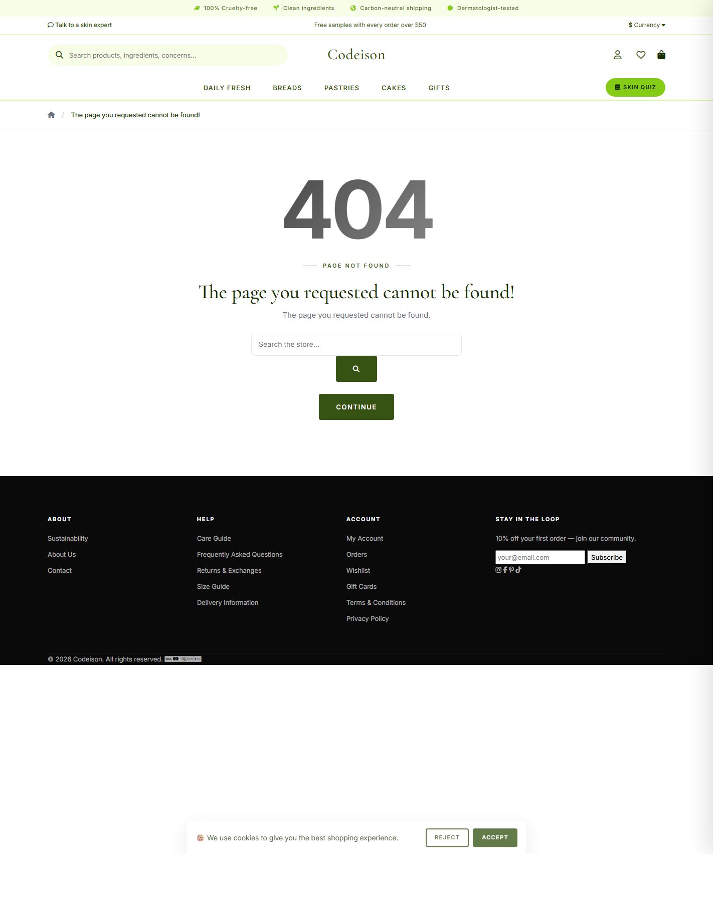 OpenCart 4 Theme for Food: Bakery Artisan Pack, Clean Header screenshot 2