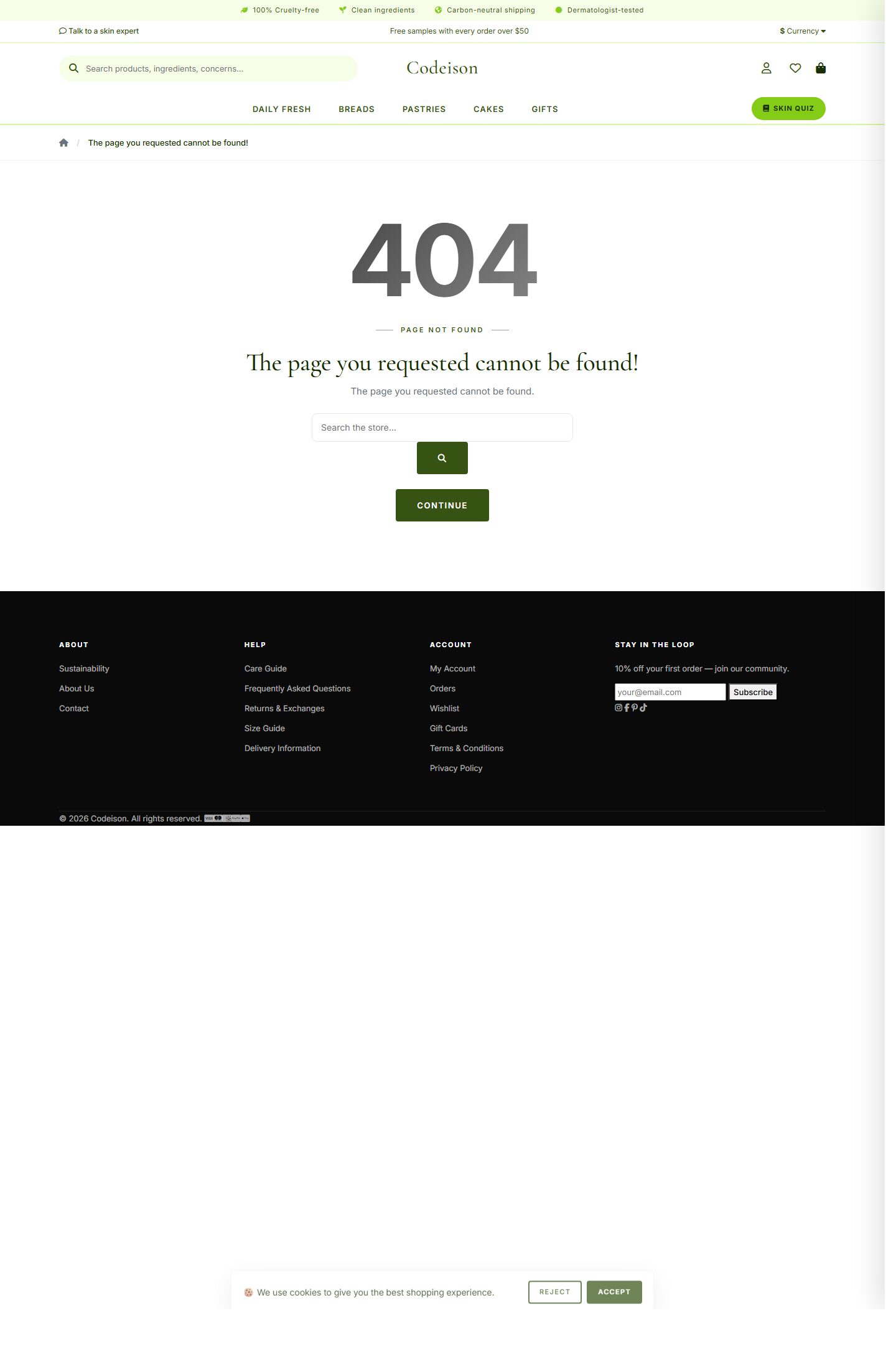 OpenCart 4 Theme for Food: Bakery Artisan Pack, Clean Header screenshot 3