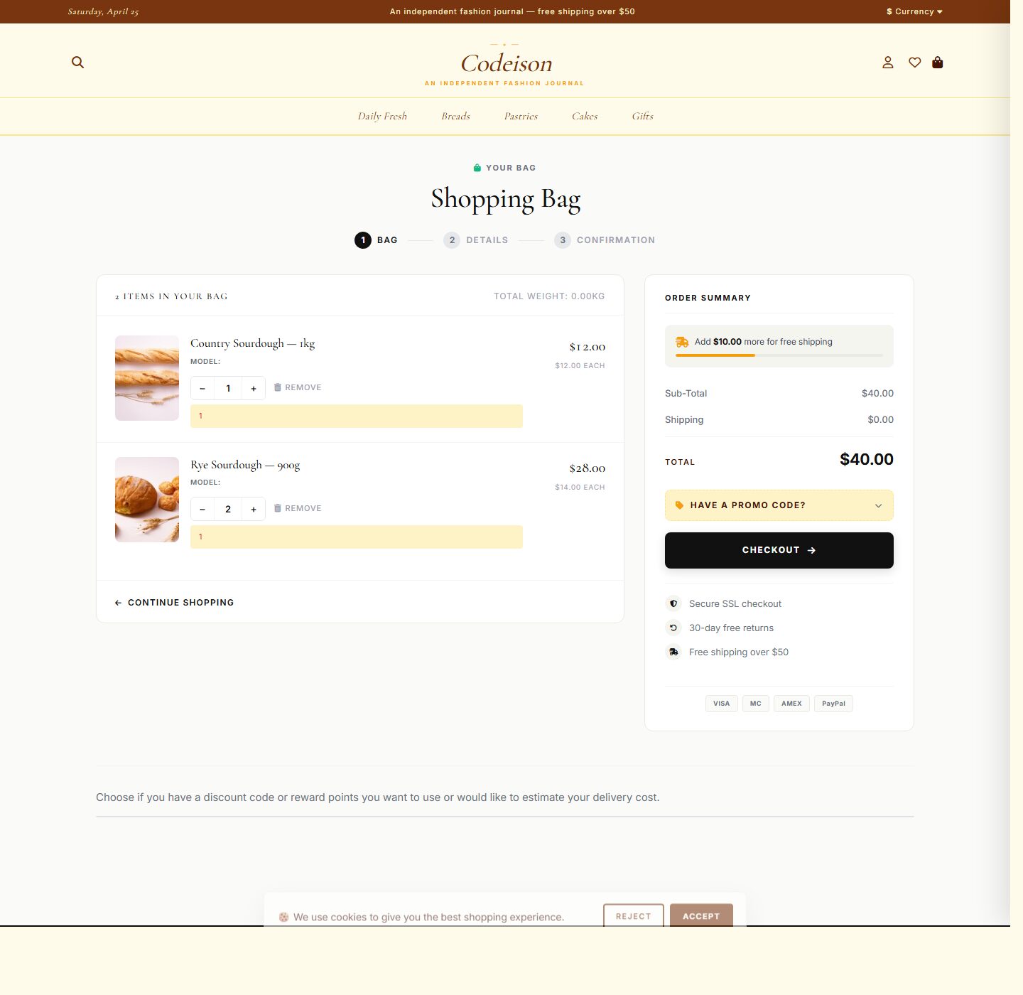 Sell Food Online: Bakery Artisan OpenCart 4 Theme (Editorial Layout) screenshot 4