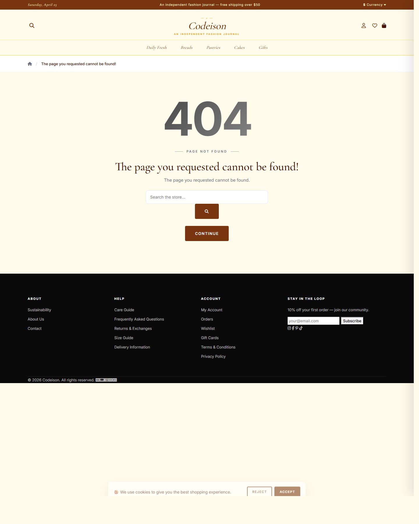 Sell Food Online: Bakery Artisan OpenCart 4 Theme (Editorial Layout) screenshot 2