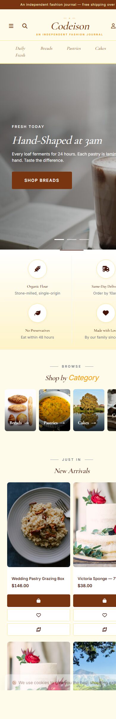 Sell Food Online: Bakery Artisan OpenCart 4 Theme (Editorial Layout) screenshot 6