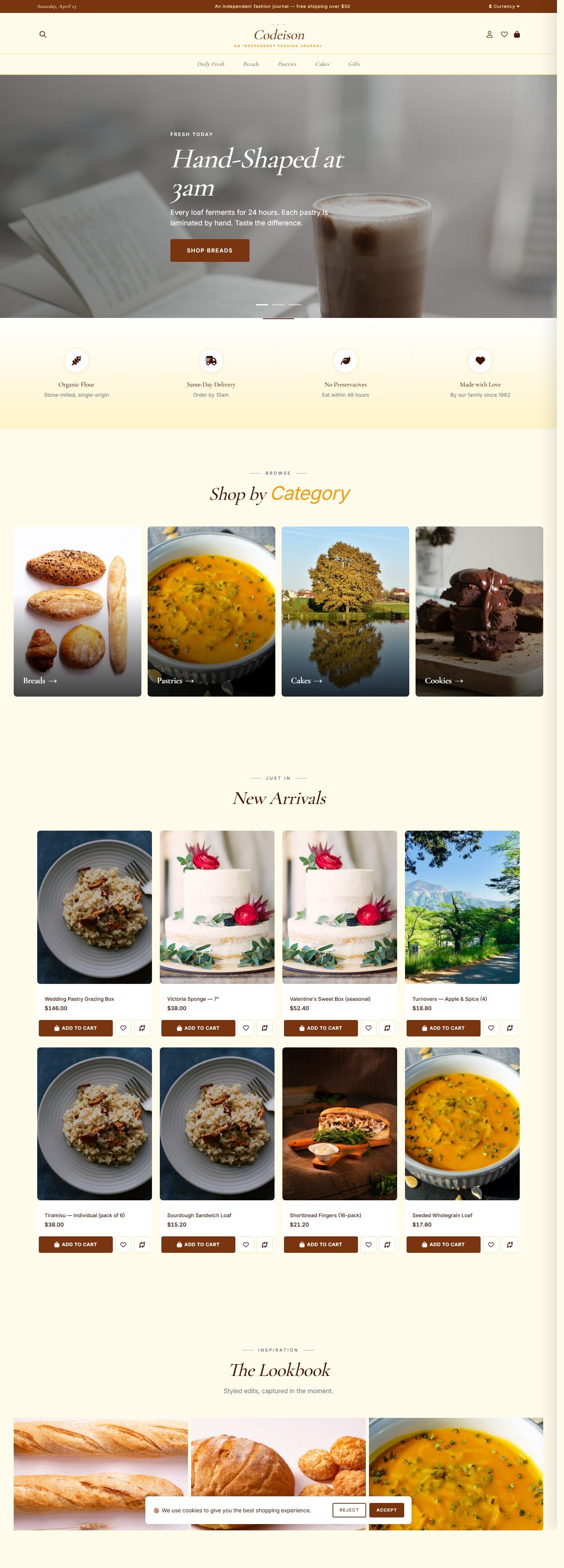 Sell Food Online: Bakery Artisan OpenCart 4 Theme (Editorial Layout)