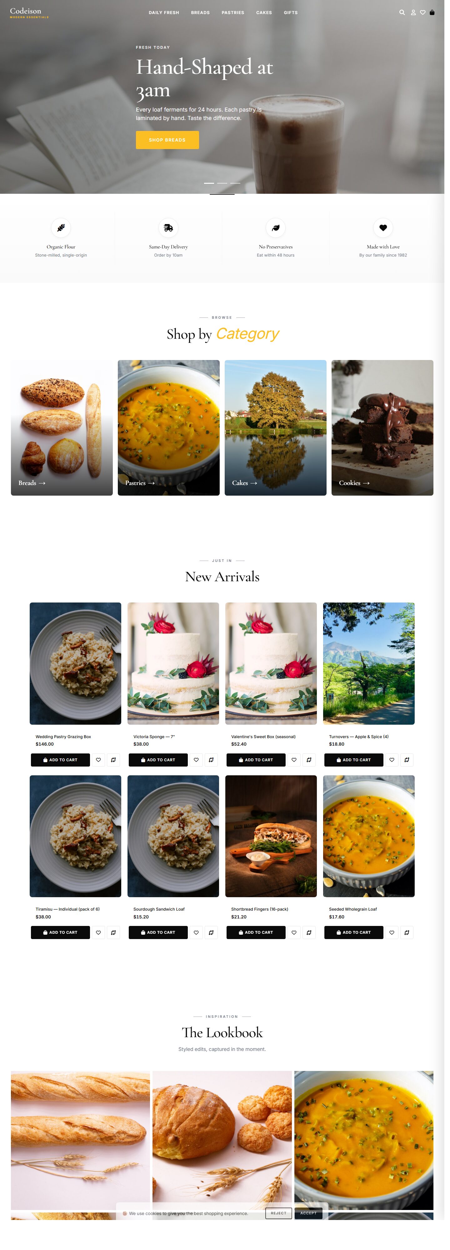 Modern-First OpenCart Theme for Food Brands - Bakery Artisan