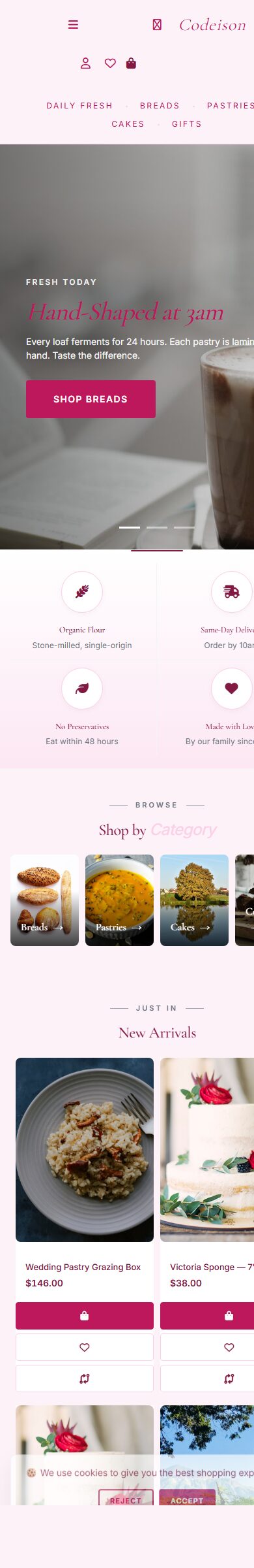 Food Boutique OpenCart Theme | Bakery Artisan Soft Design screenshot 6