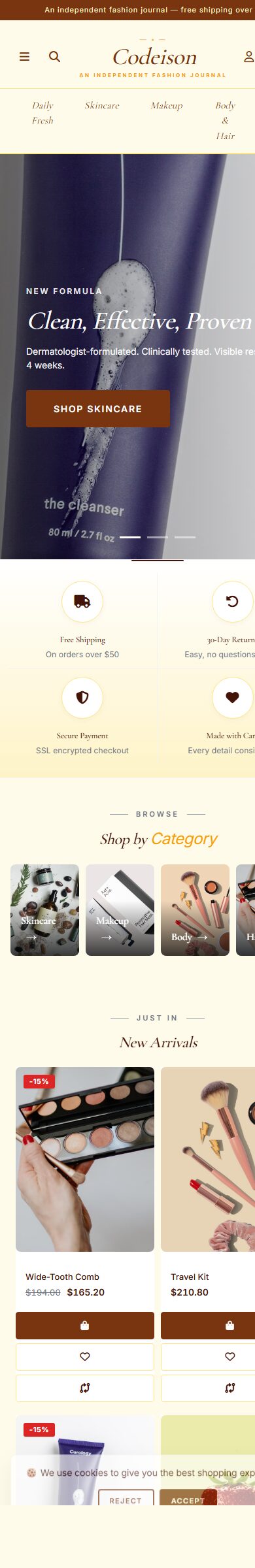 Editorial Beauty Theme for OpenCart 4 - Beauty Clean Edition screenshot 6
