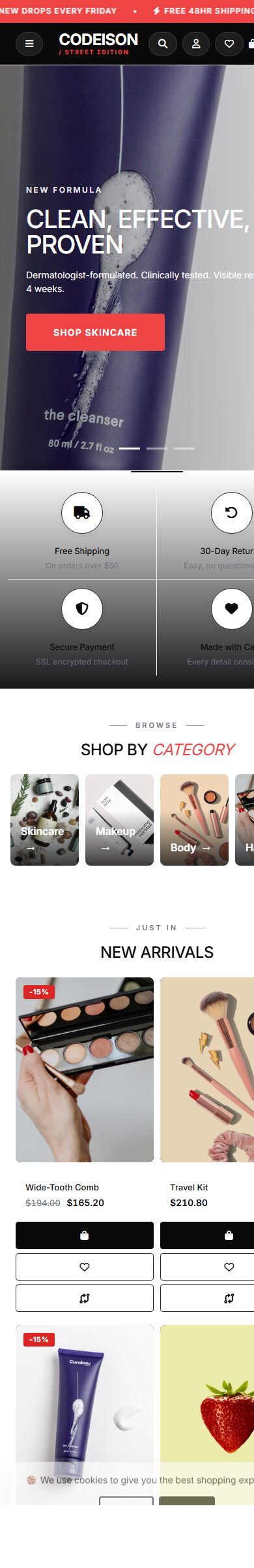 OpenCart 4 Beauty Template - Beauty Clean with Street Header screenshot 6