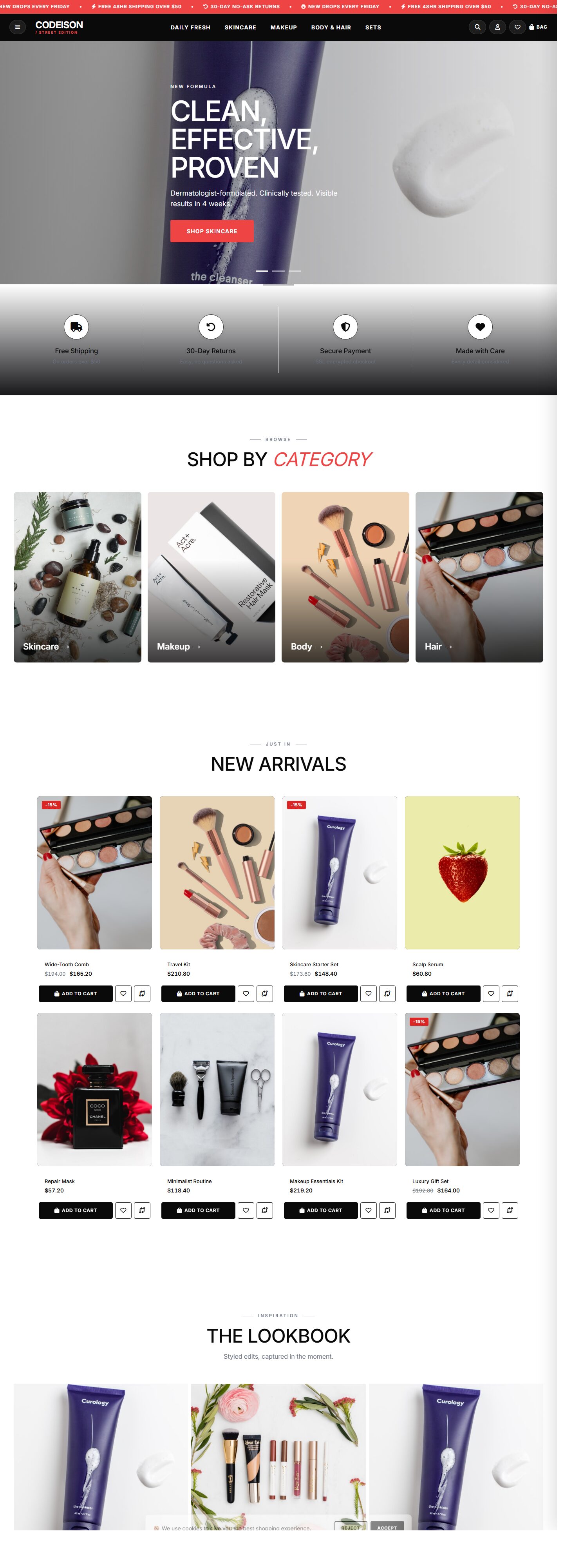 OpenCart 4 Beauty Template - Beauty Clean with Street Header