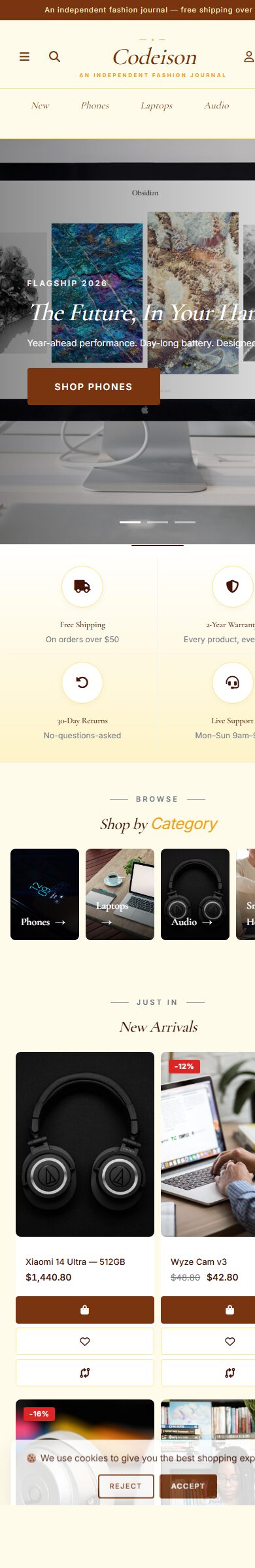 OpenCart 4 Theme for Electronics: Electronics Tech Pack, Editorial Header screenshot 6