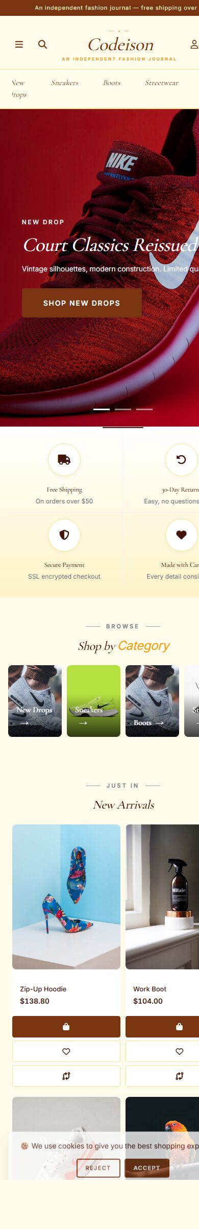 Editorial Footwear Theme for OpenCart 4 - Footwear Street Edition screenshot 6