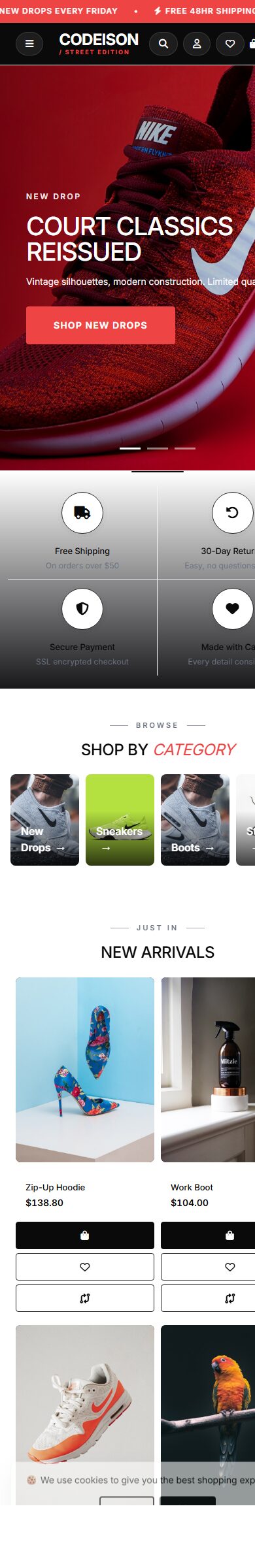 OpenCart 4 Footwear Template - Footwear Street with Street Header screenshot 6