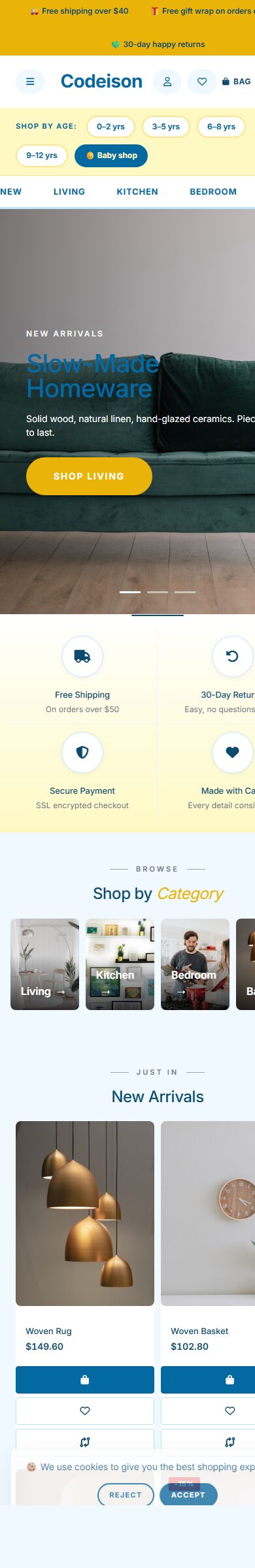OpenCart 4 Homeware Template - Homeware Warm with Bright Header screenshot 6