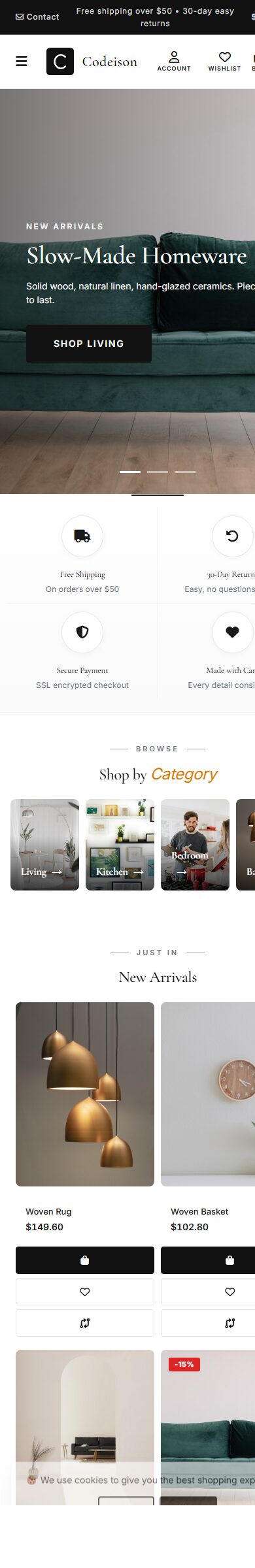 Homeware Boutique OpenCart Theme | Homeware Warm Classic Design screenshot 6