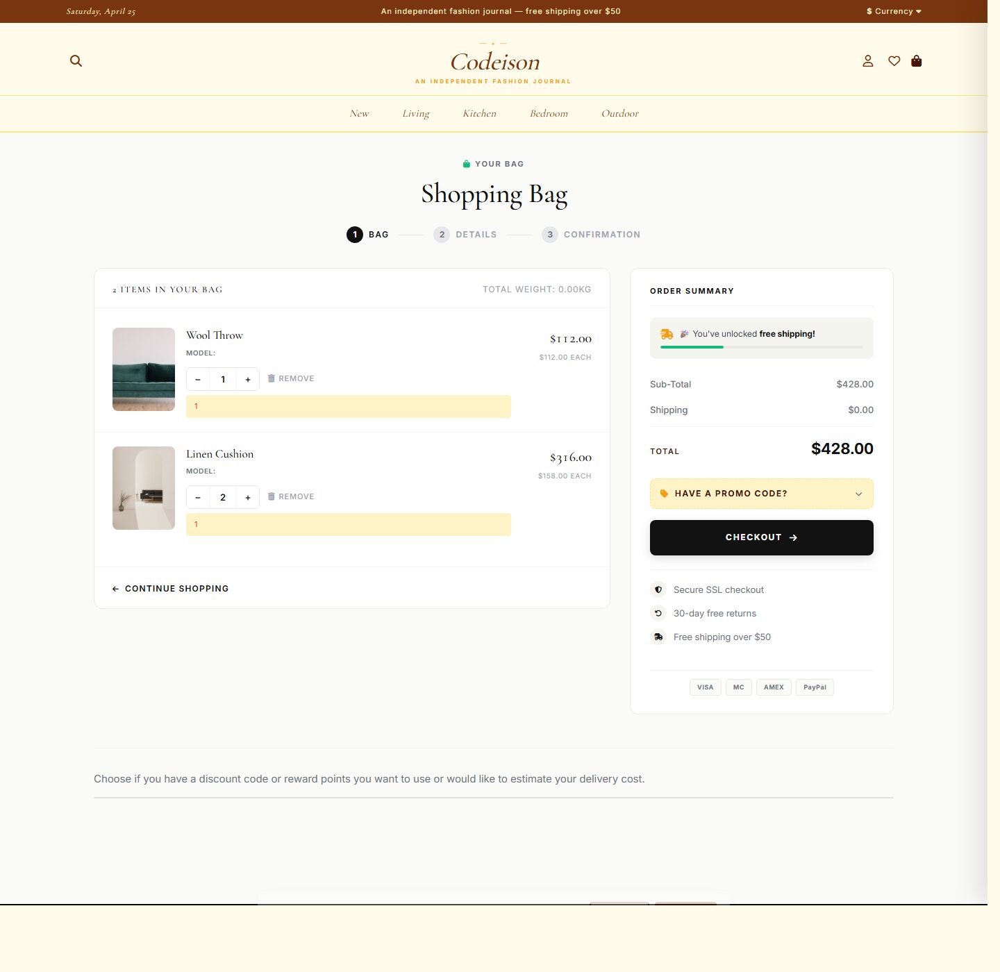 OpenCart 4 Theme for Homeware: Homeware Warm Pack, Editorial Header screenshot 4