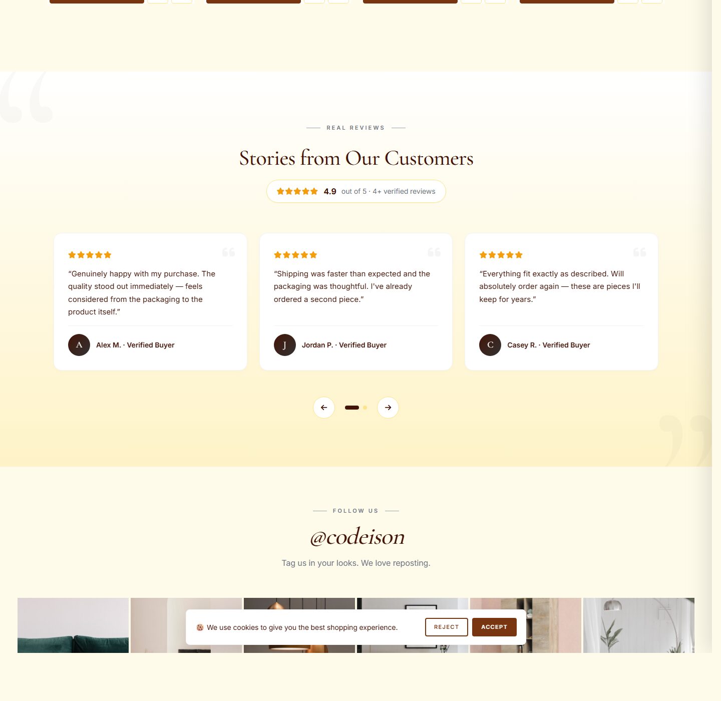 OpenCart 4 Theme for Homeware: Homeware Warm Pack, Editorial Header screenshot 5