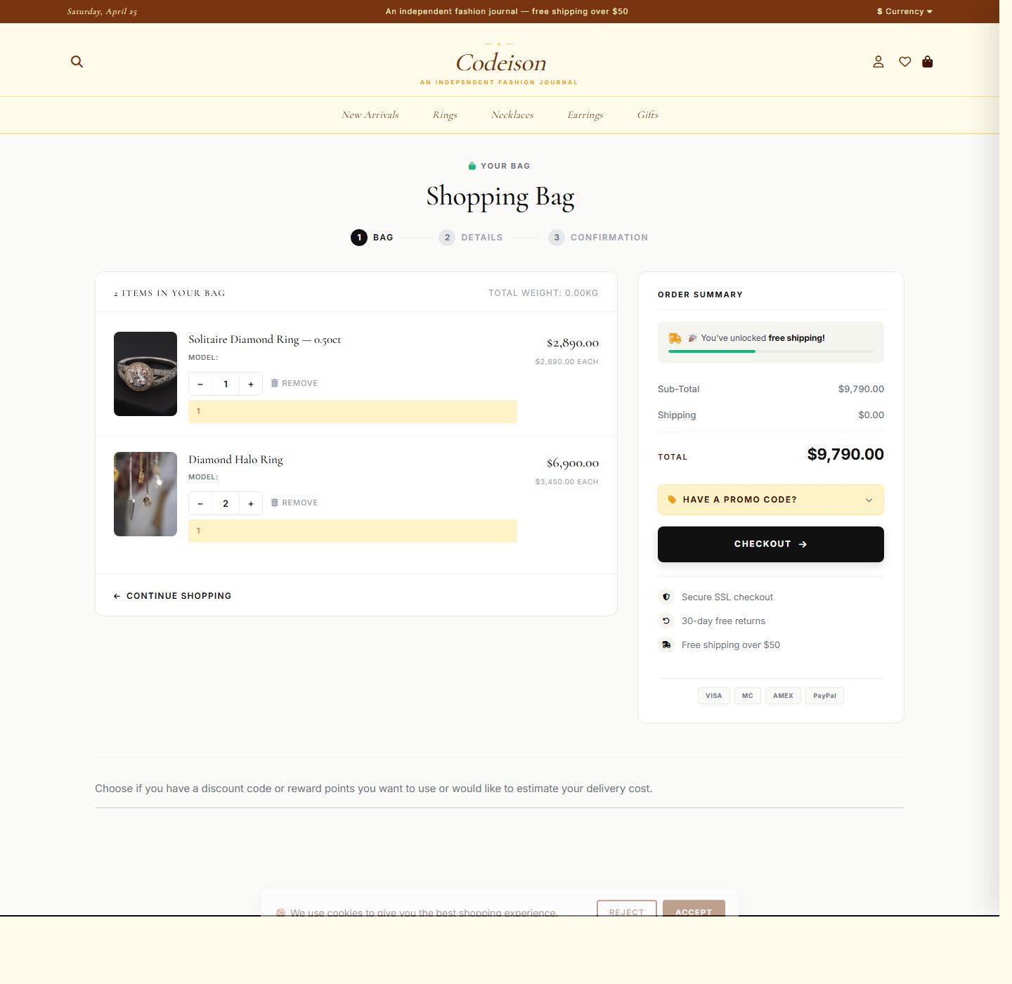 OpenCart 4 Theme for Jewelry: Jewelry Luxe Pack, Editorial Header screenshot 4