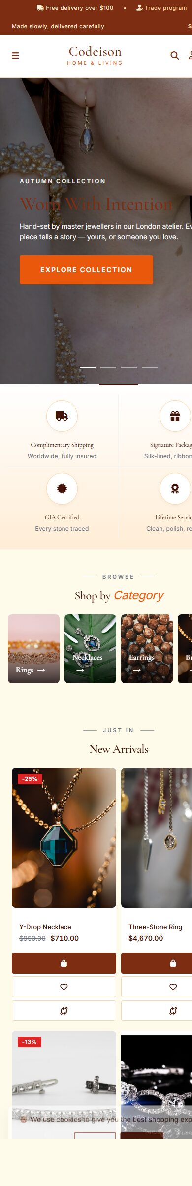 Premium Jewelry Theme for OpenCart 4.1 | Jewelry Luxe Warm screenshot 6