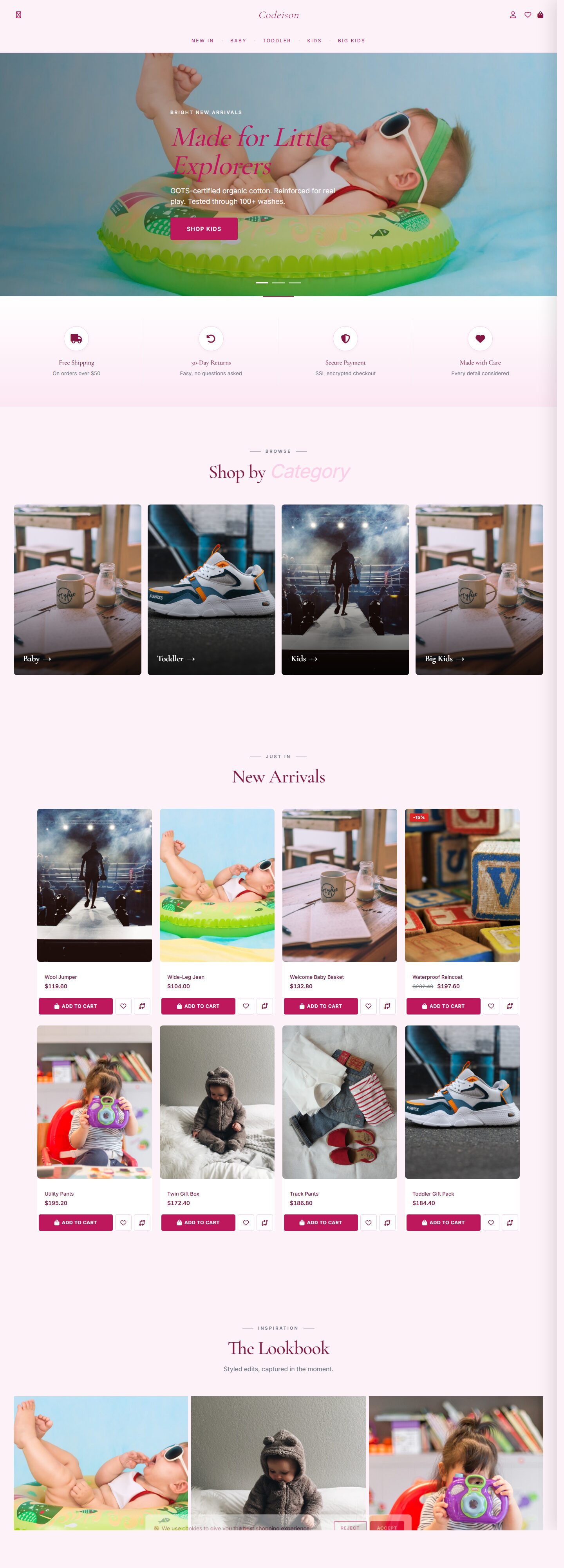 Kidswear Boutique OpenCart Theme | Kidswear Bright Soft Design