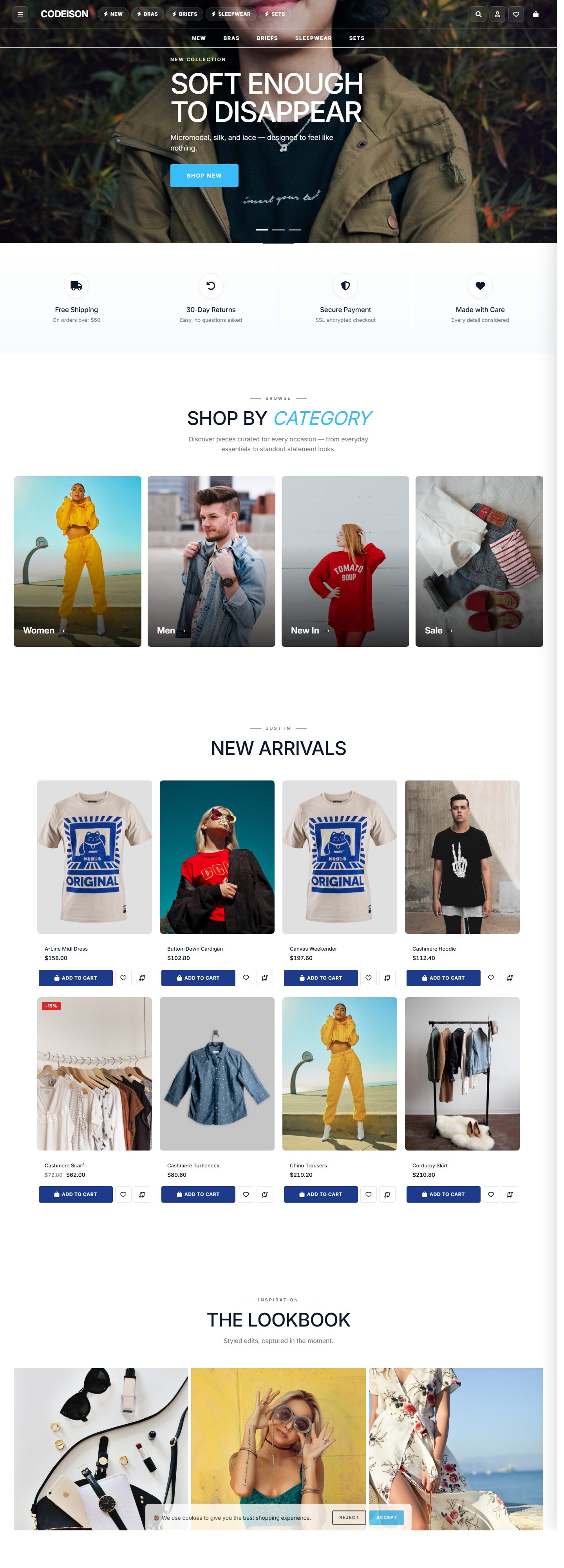Mobile-First Lingerie OpenCart Theme - Lingerie Soft/Bold