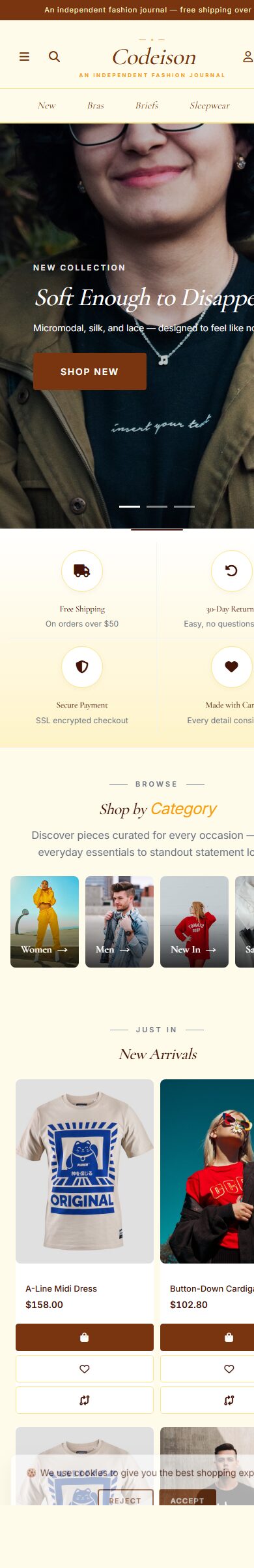 Sell Lingerie Online: Lingerie Soft OpenCart 4 Theme (Editorial Layout) screenshot 6