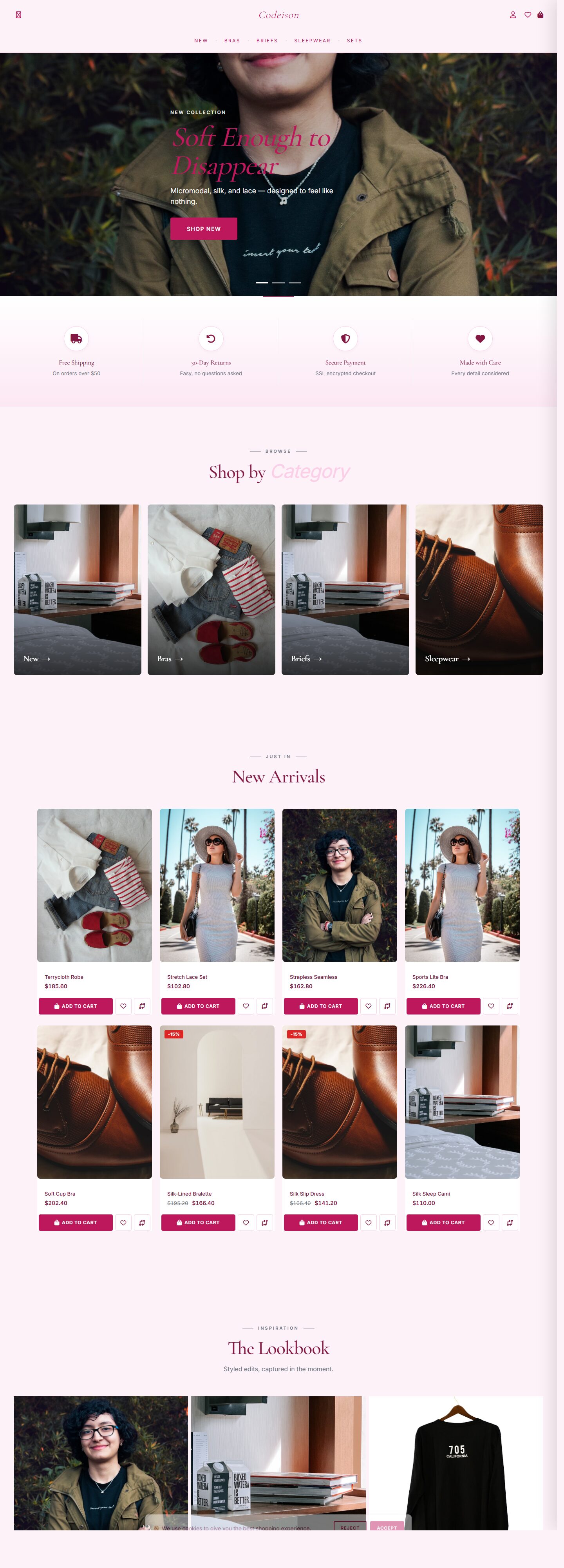 Lingerie Boutique OpenCart Theme | Lingerie Soft Soft Design