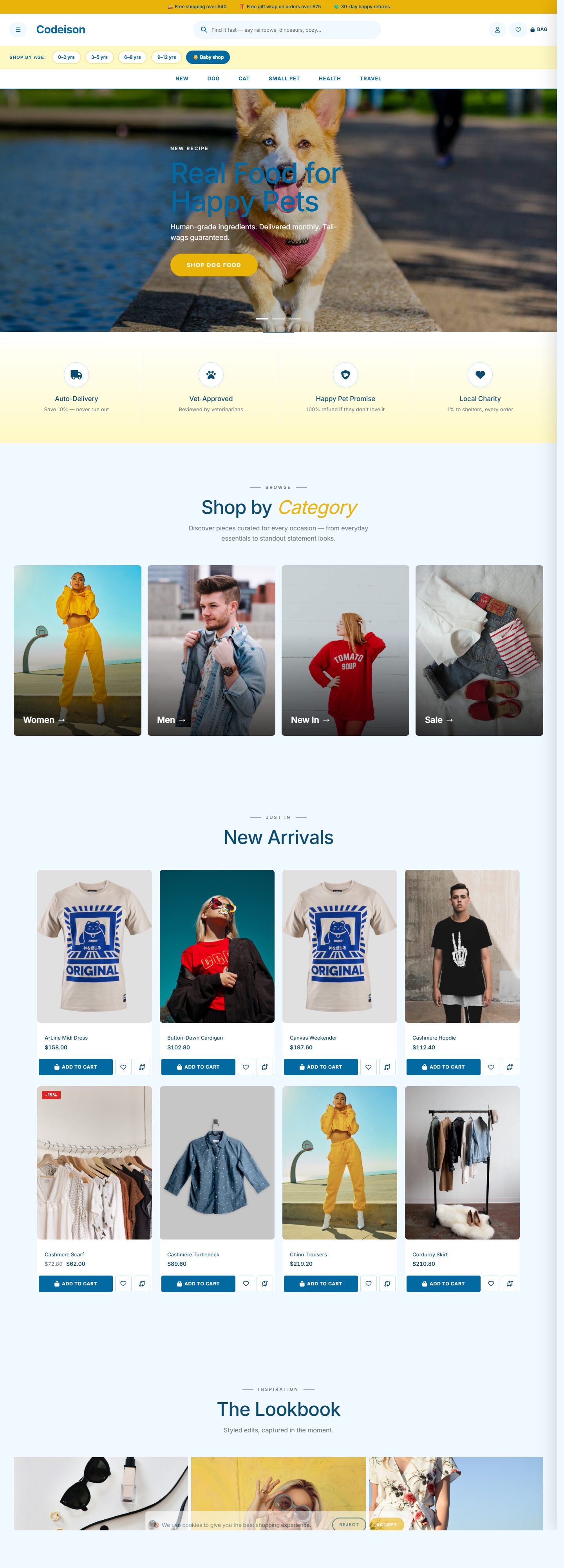 OpenCart 4 Pet Template - Pet Supply with Bright Header